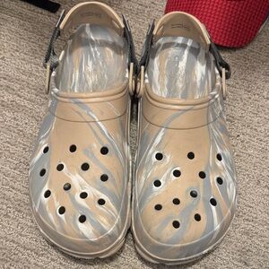 CROCS Tan and Gray Men's Clogs